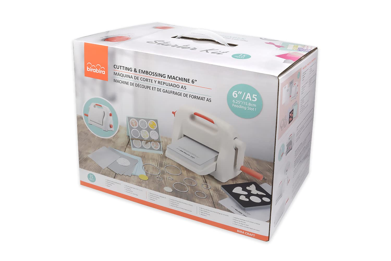 Bira 6 Inch Adjustable Die Cutting & Embossing Machine Starter Kit - 15 Piece Set with 6-1/4
