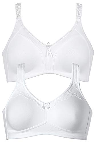 Naturana Women's Soft Bras Pack of 2 - Comfortable Wireless Bralette for Everyday Wear - Perfect for Yoga, Lounge & Sleep