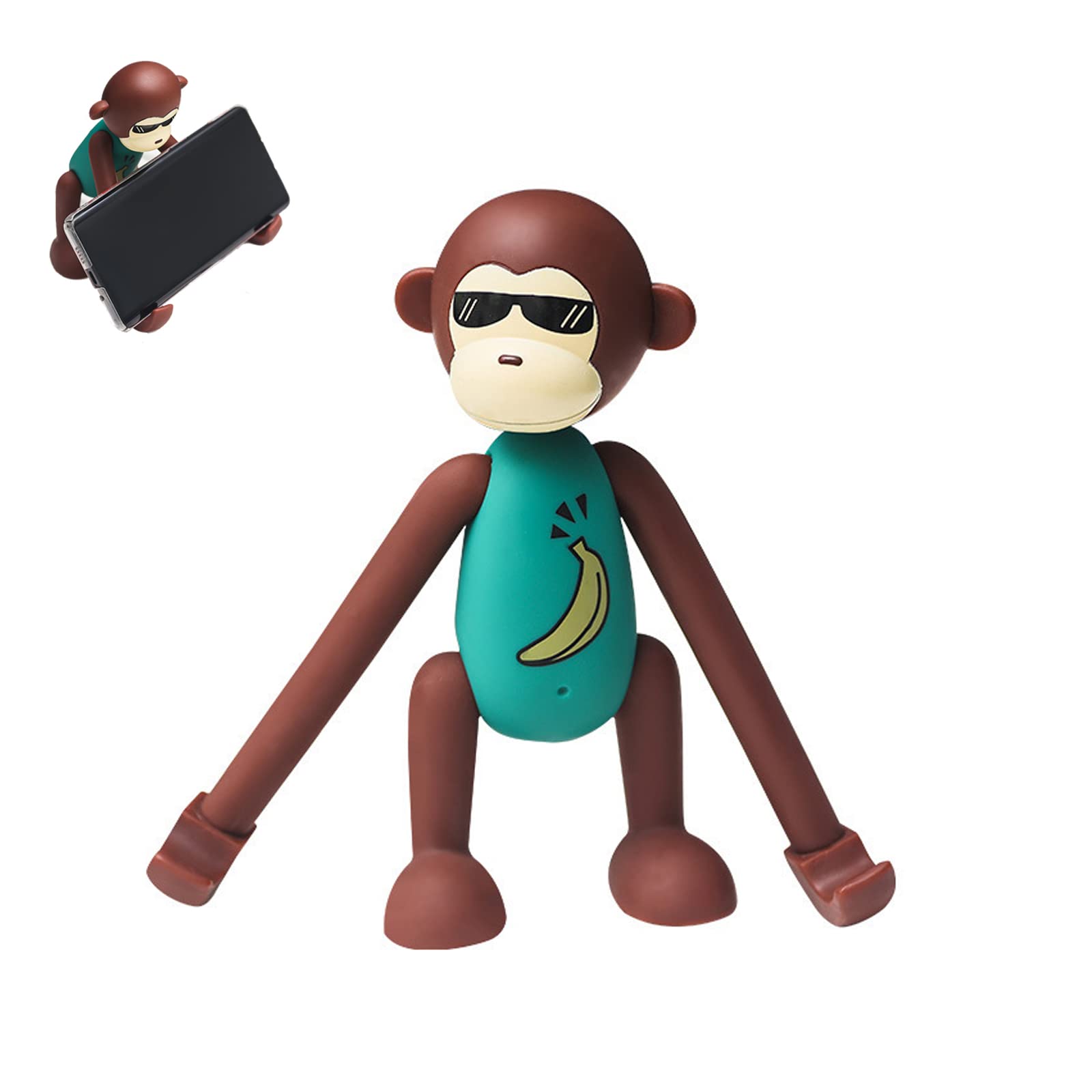 Cute Cartoon Animal Phone Stand - Foldable & Adjustable Desktop Cell Phone Holder for All Smartphones & Tablets - Green Desk Accessory for Office, Home, Bedroom & Car Use