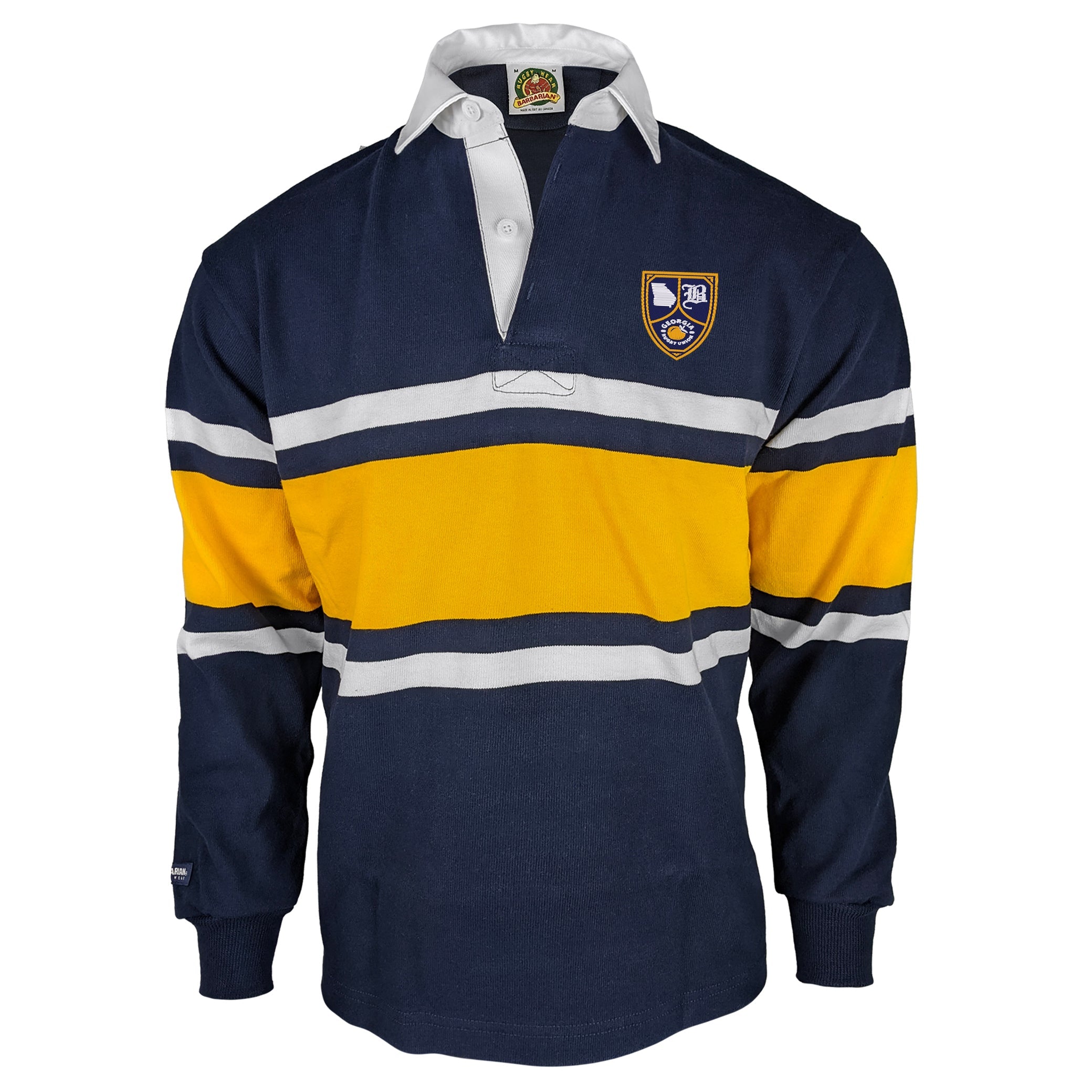 Georgia Rugby Union Collegiate Stripe Jersey - Authentic Rugby Shirt for Men & Women - Perfect for Games, Training & Fan Support