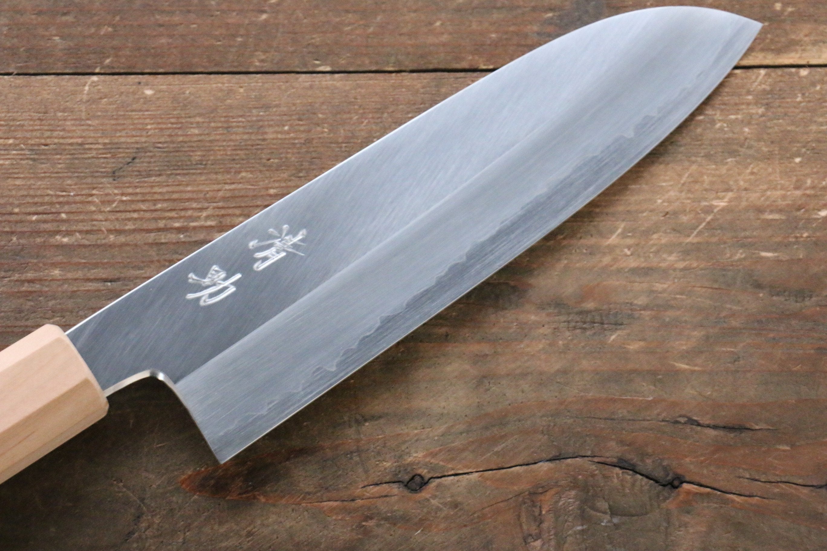 Premium Seisuke Silver Steel No.3 Santoku Knife 165mm with Cherry Wood Handle - Perfect for Slicing, Dicing & Chopping Vegetables, Meat & Fish in Professional & Home Kitchens