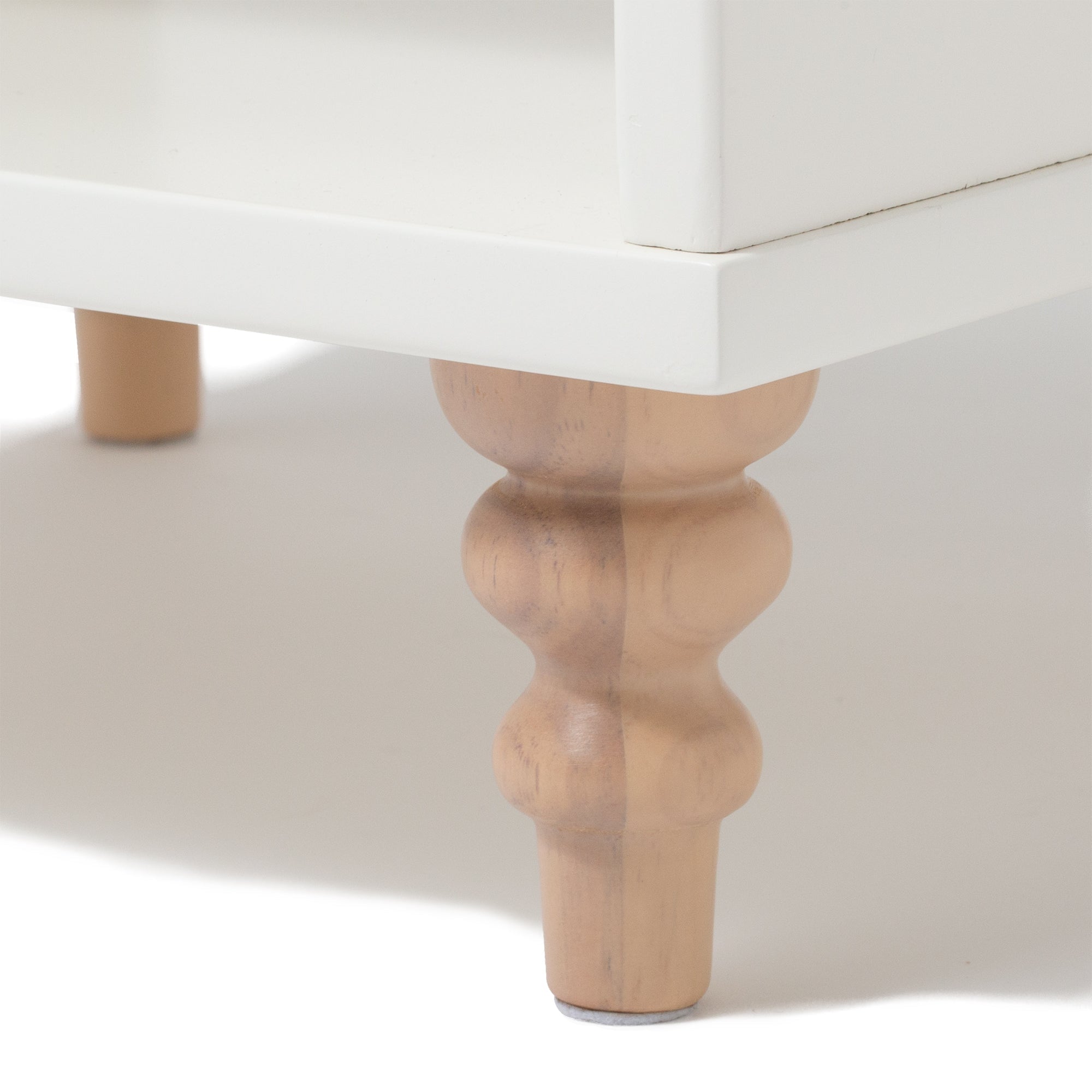 Modern Nightstand with White X Natural Finish - 16.5