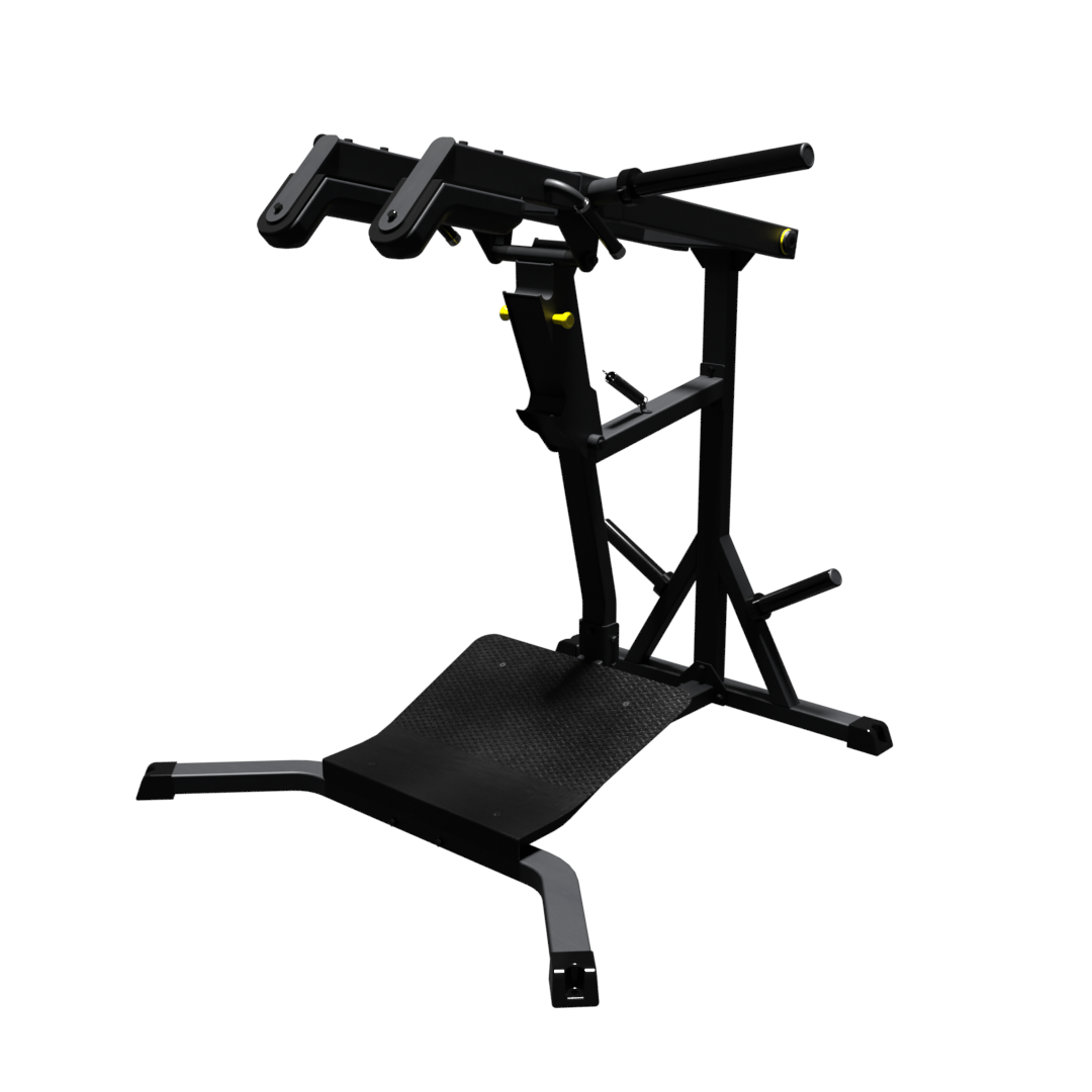 Gronk Fitness Plate Loaded Leverage Squat and Calf Machine - Heavy Duty Strength Training Equipment for Home & Commercial Gyms - Perfect for Leg Day Workouts and Lower Body Conditioning