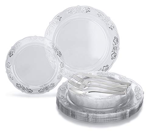 C. Portofino Clear & Silver, Silver Silverware