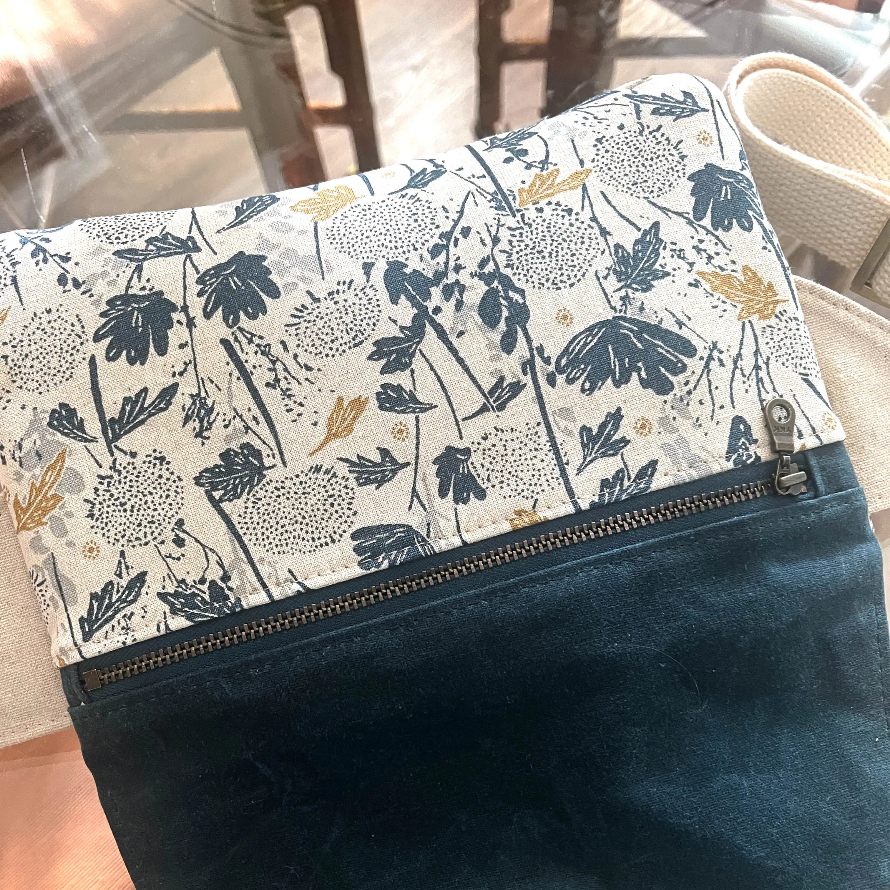 Haralson Belt Bag - Teal & Floral Crossbody Fanny Pack with Brushed Antique Finish | Perfect for Travel, Hiking, and Everyday Use
