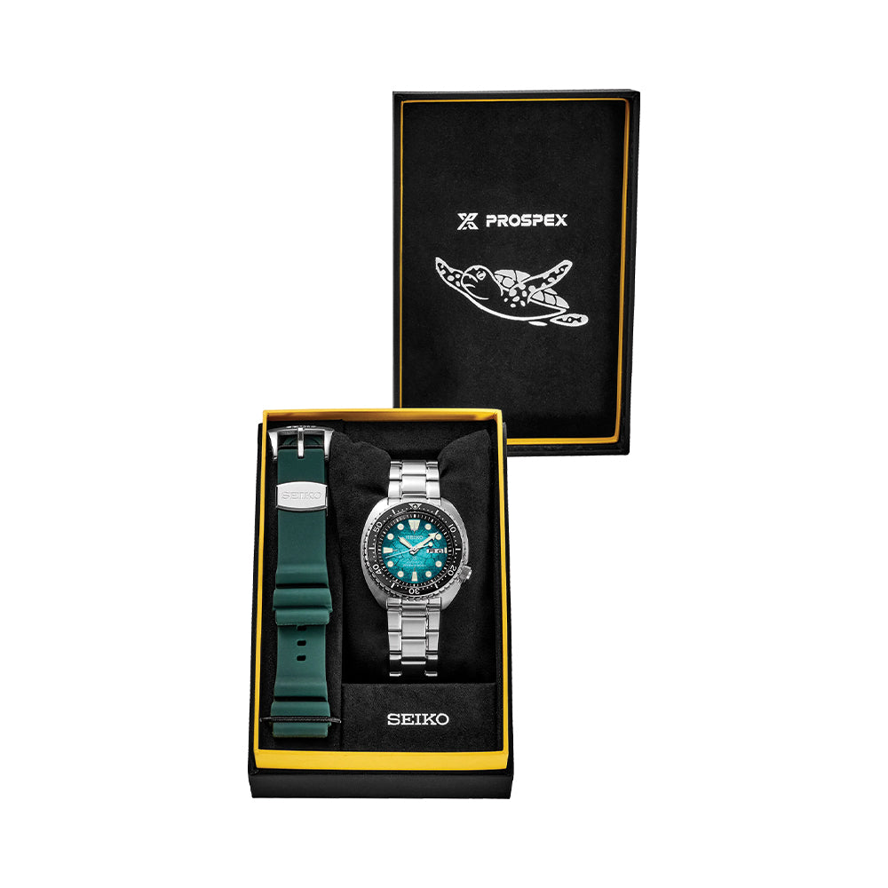 Seiko SRPH57 Prospex U.S. Special Edition 45mm Green Dial Men's Diver Watch with Stainless Steel Bracelet - Perfect for Scuba Diving, Water Sports & Everyday Wear