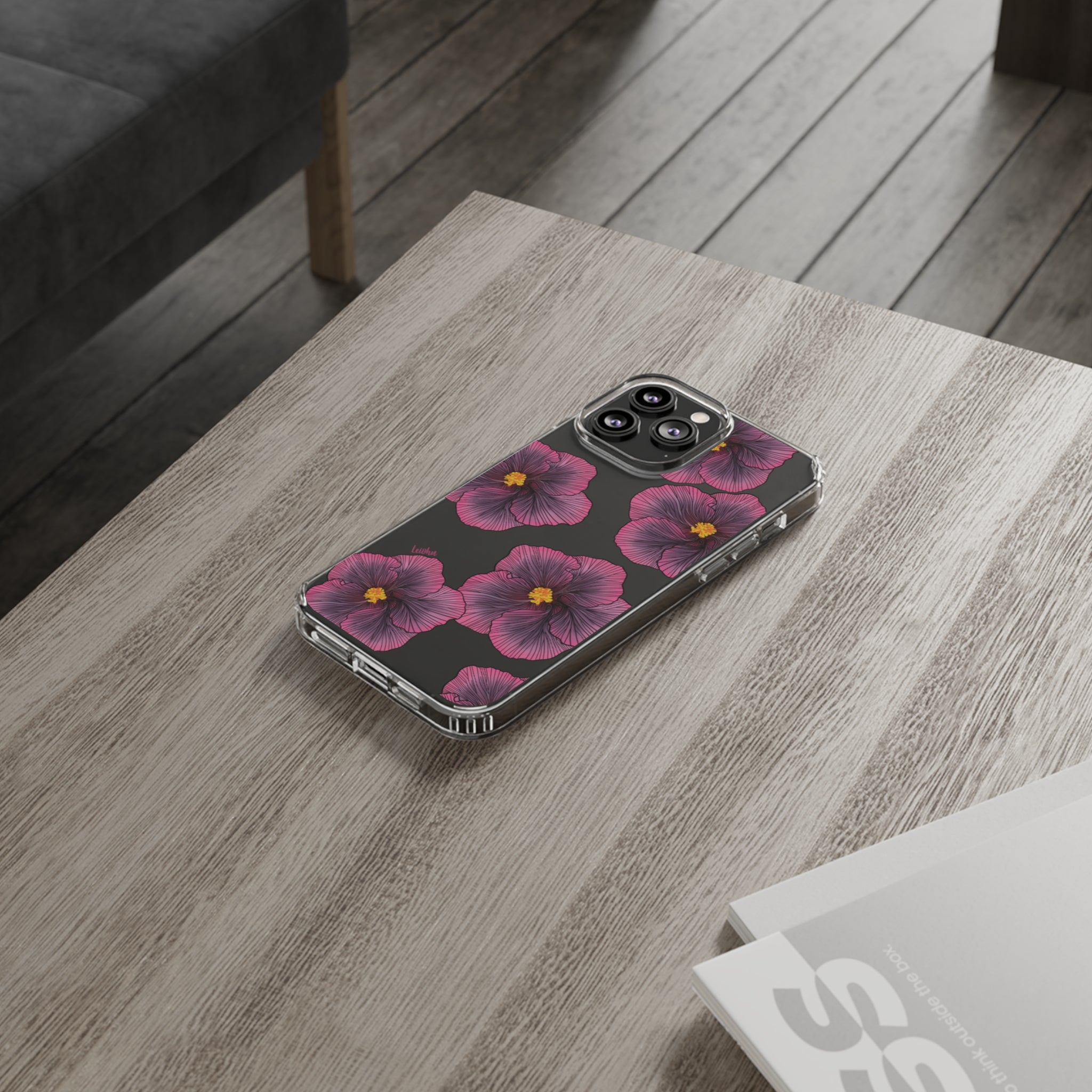 Sunset Hibiscus Clear Phone Case - Durable Protective Cover for iPhone & Samsung | Perfect for Everyday Use, Travel & Outdoor Activities