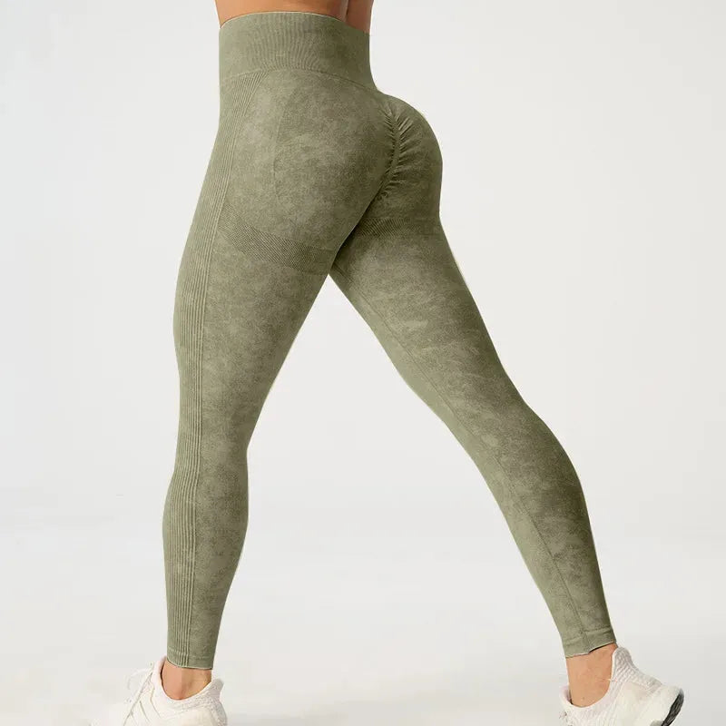 High Waisted Frosted Yoga Pants for Women - Tummy Control Workout Leggings with Hip Lifting Design, Quick Dry & Wrinkle Resistant - Perfect for Gym, Running, Pilates & Lounge Wear