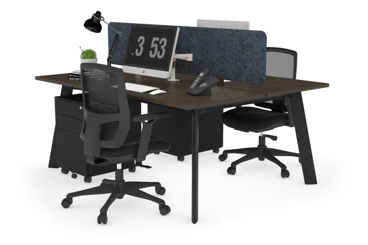2-Person Workstation with Black Frame - 1200L x 700W Office Desk for Collaborative Workspaces | Perfect for Home Office, Coworking Spaces & Team Projects