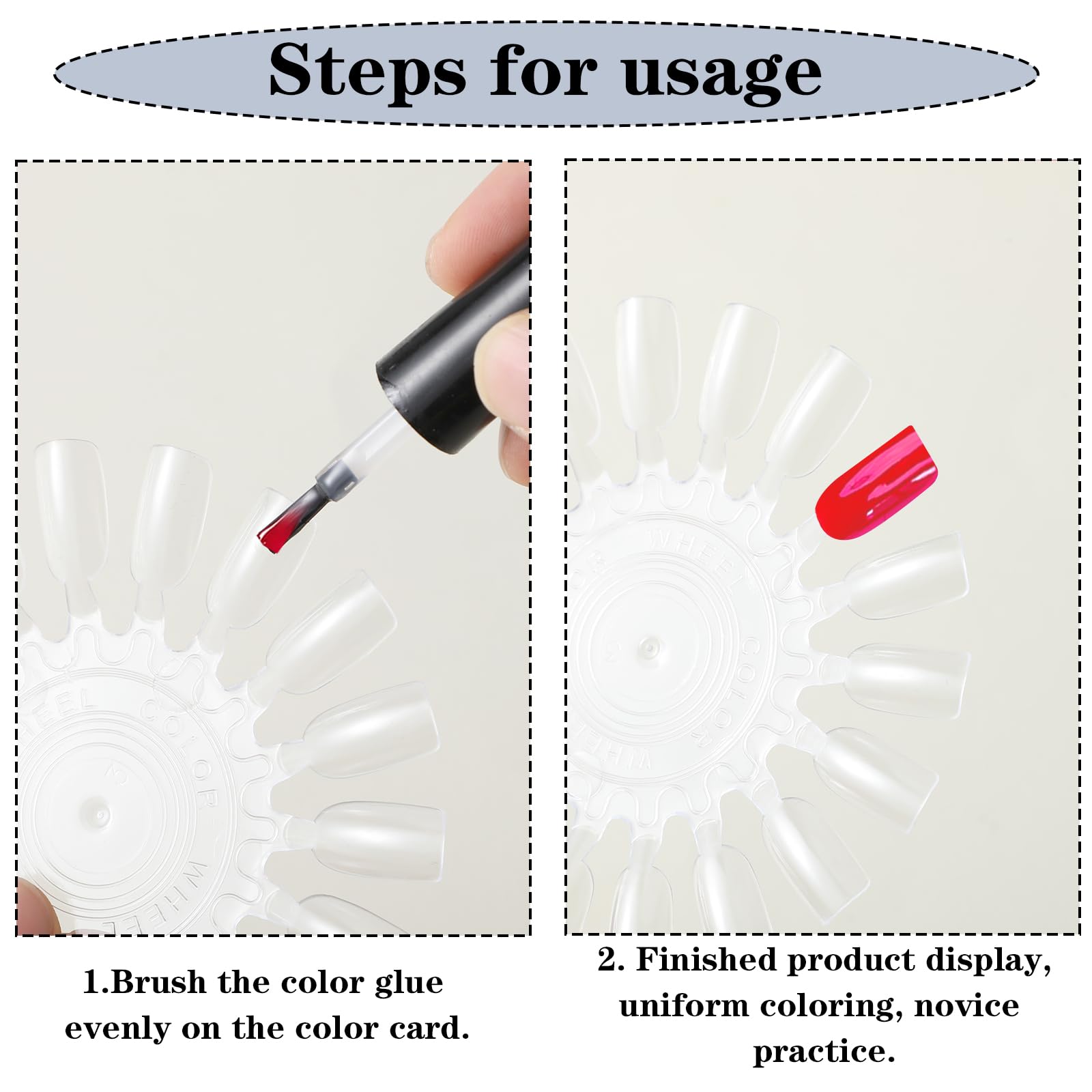 10 Pcs Clear Nail Swatch Wheels - Ellipsoid Nail Polish Color Swatches for Manicure Practice & Professional Display | Perfect for Salon Artists, DIY Nail Enthusiasts & Nail Polish Color Organization