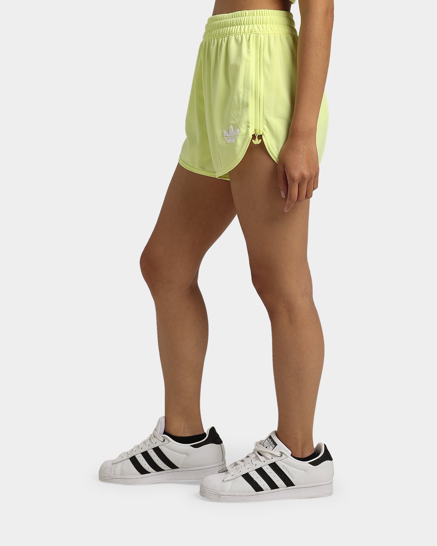 Adidas Women's Originals Running Shorts - Lime Green Athletic Shorts for Workout, Gym & Casual Wear