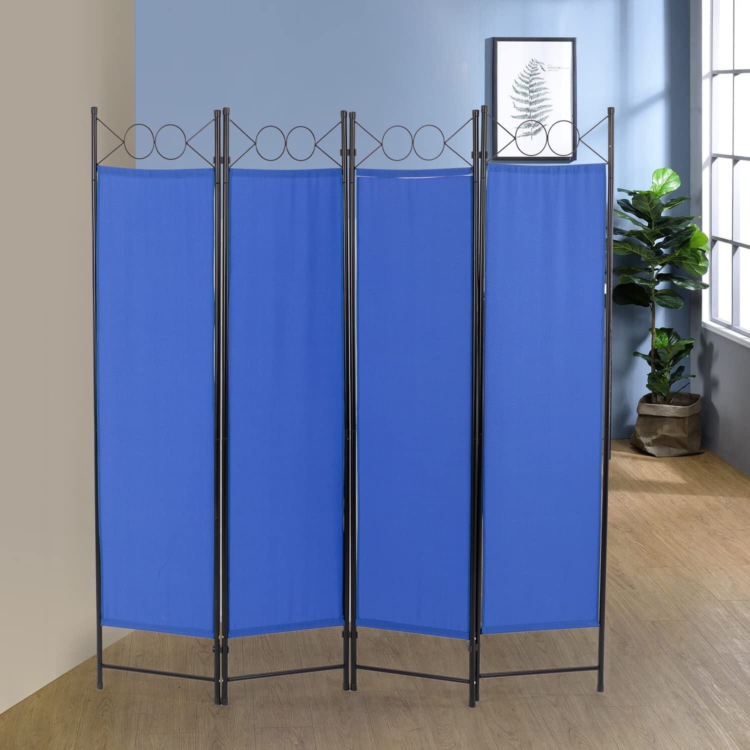 4 Panel Folding Room Divider Privacy Screen - 68