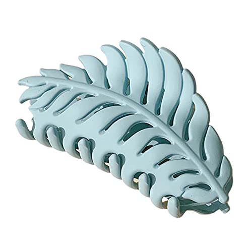 Guohanfsh Women's Hair Claw Clip - Leaf Shaped Matte Hair Clamp for Women, Non-Slip Tight Grip Hair Accessories for Daily Use (Sky Blue) | Perfect for Work, School, and Casual Outfits