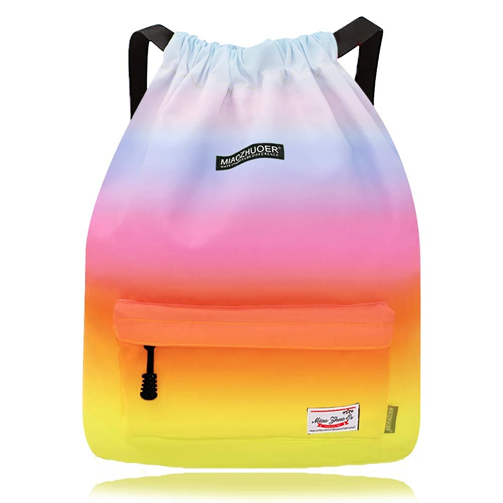 Risefit Waterproof Drawstring Backpack - Lightweight Gym Bag for Men & Women | Perfect for Workout, Beach, Sports & Travel