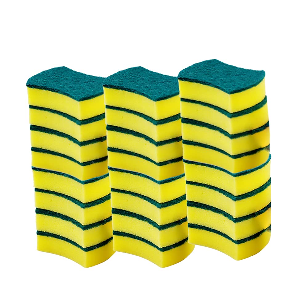 24 Pack Eco-Friendly Non-Scratch Kitchen Sponges for Dishwashing & Cleaning - Heavy Duty Scrub Sponges for Pots, Pans, Dishes & Countertops