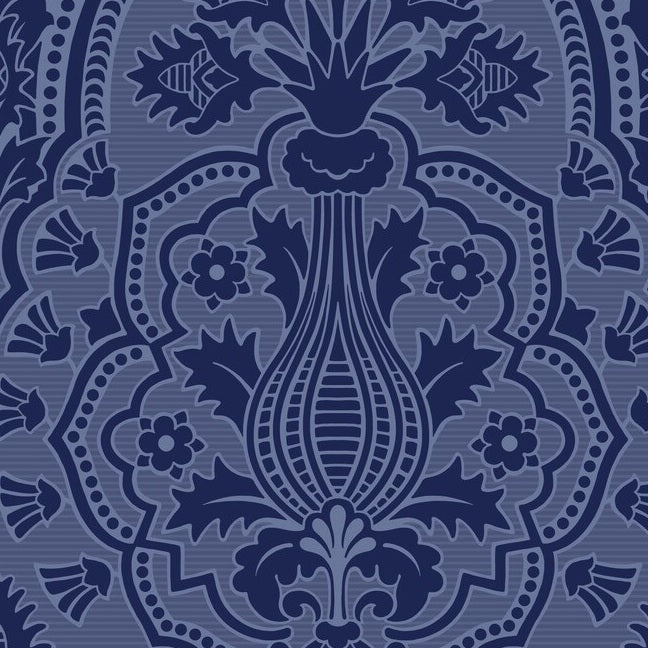 Cole & Son Pugin Palace Flock Blue Damask Wallpaper - Premium Peel & Stick Wallpaper for Living Room, Bedroom & Home Decor