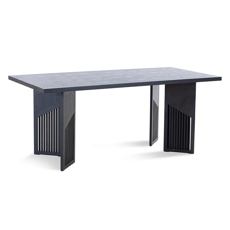 Premium MONTANA 180cm Dining Table - Solid Black Ash Wood for Modern Dining Room & Kitchen - Perfect for Family Gatherings & Dinner Parties