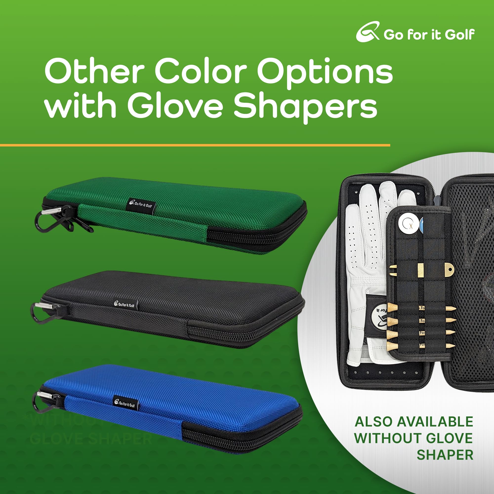 Wrinkle-Free Golf Glove Case with Shaper & Magnetic Holder - for Men & Women - Perfect for Golf Accessories Storage