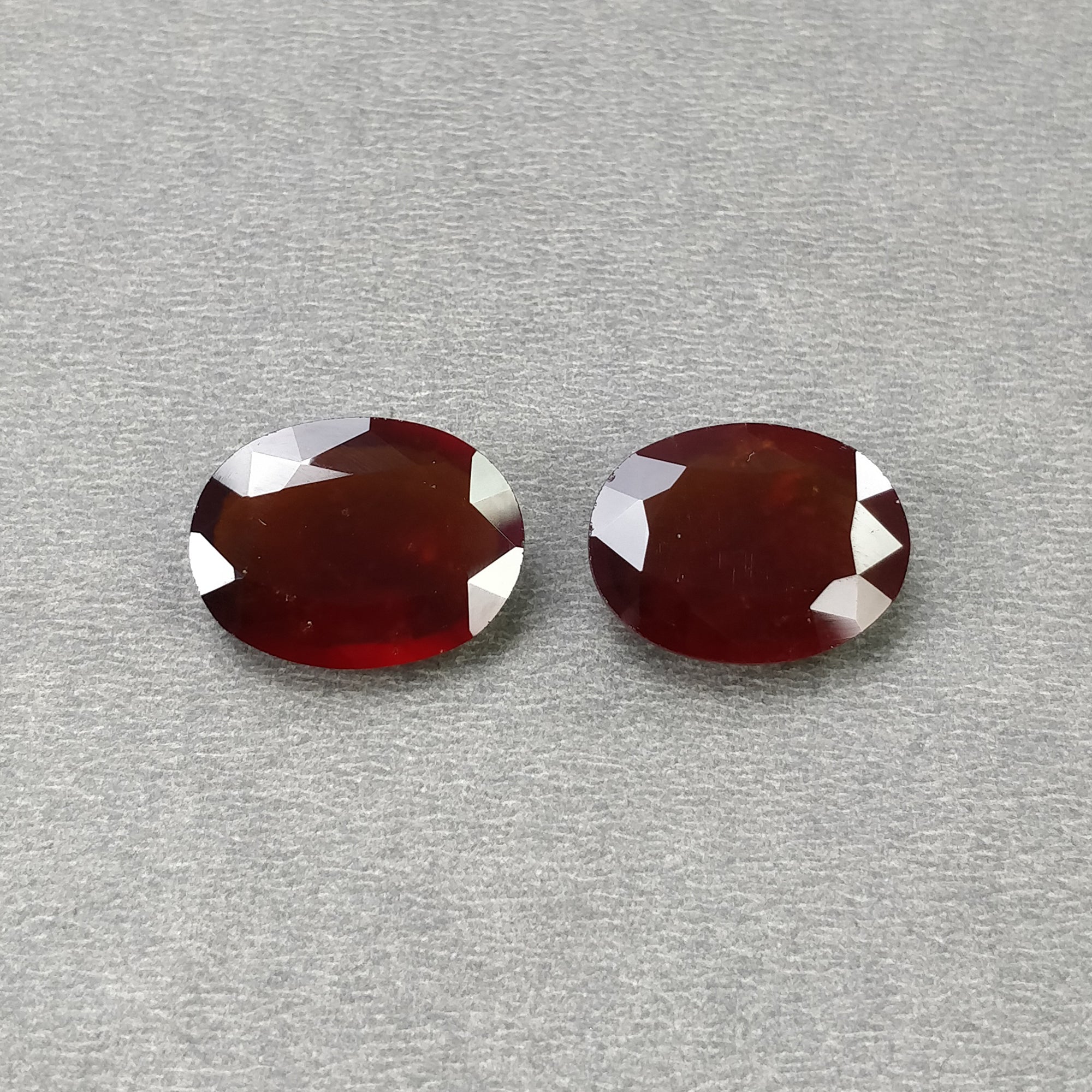Natural Hessonite Gemstone Pair - 28.00cts Untreated Cinnamon Oval Cut 19x14mm for Jewelry Making & Healing Crystal Collection