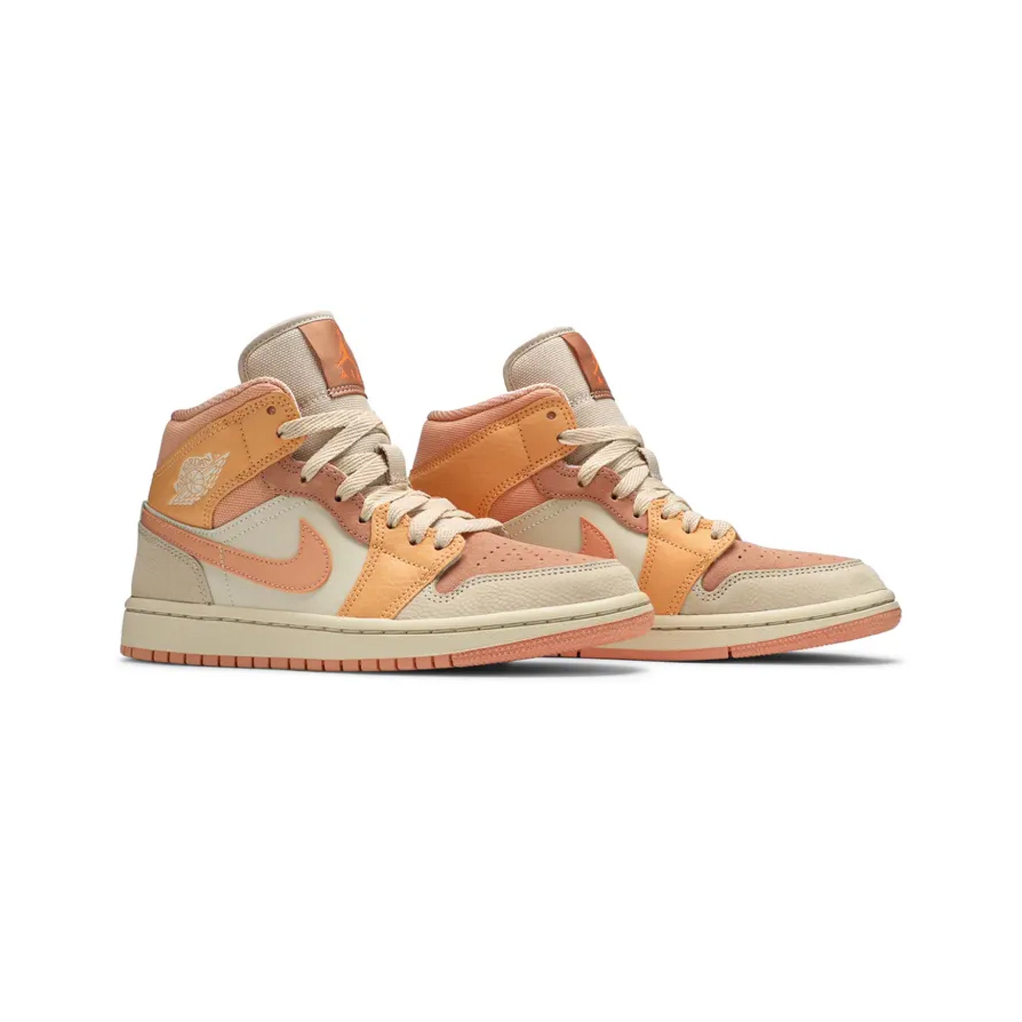 Air Jordan 1 Mid 'Apricot Orange' Women's Basketball Shoes - Retro High-Top Sneakers for Casual Wear & Street Fashion