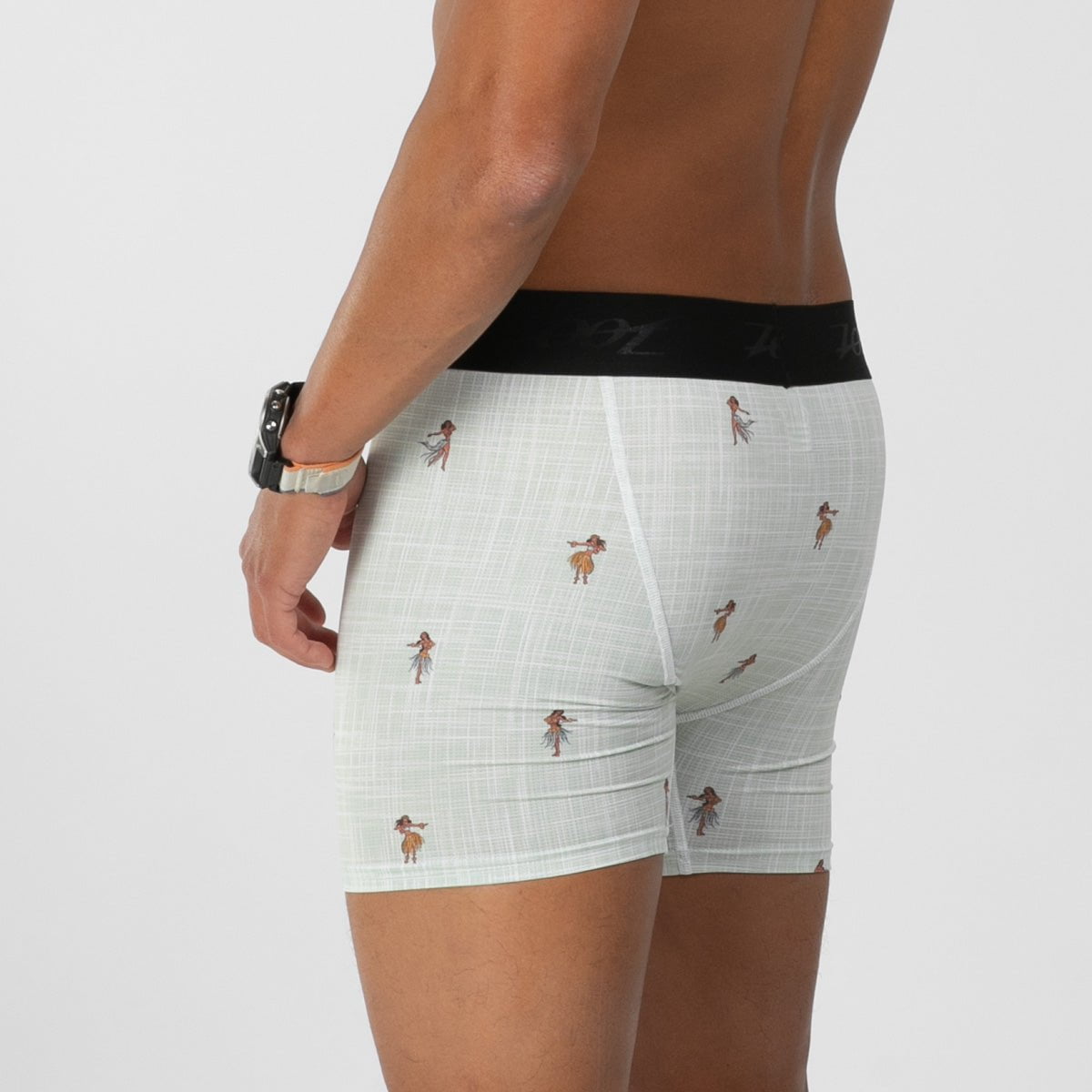 Men's Limited Edition Boxer Briefs with Hula Girl Print - Soft & Breathable Underwear for Everyday Comfort, Workout, and Lounging