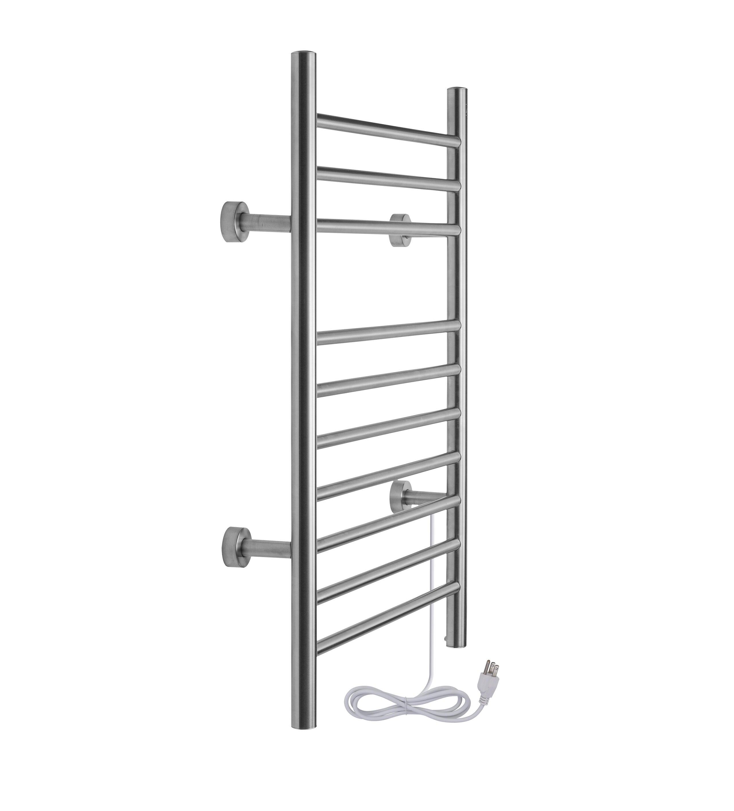 WarmlyYours Infinity Straight Dual Connect Hardwired & Plug-In Electric Towel Warmer 23.6