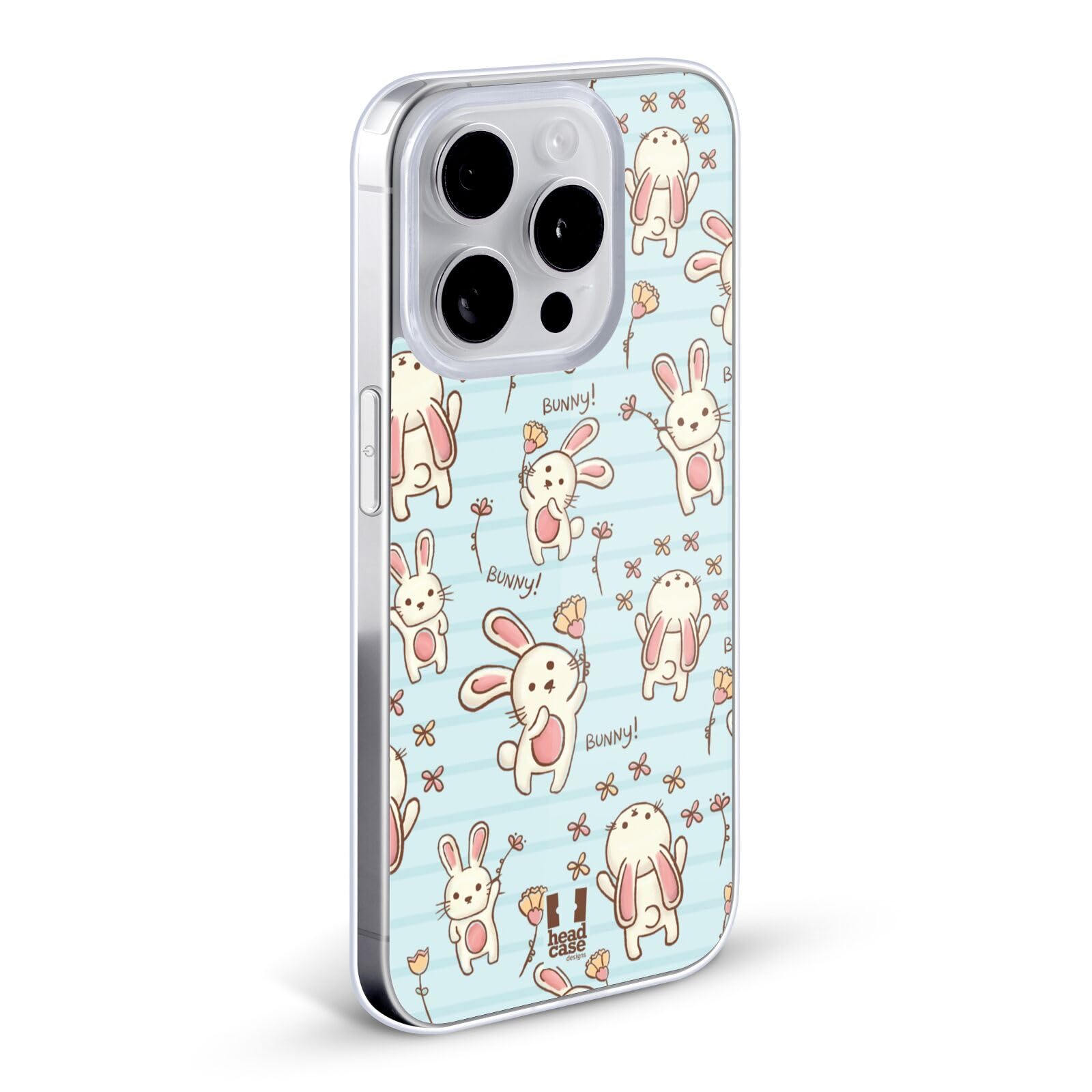 Head Case Designs Rabbit Cutesy Doodles Soft Gel Phone Case for Apple iPhone 7/8/SE (2020 & 2022 Models) - Cute Protective Cover for Everyday Use & Gift Giving