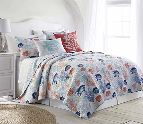 Newrara 3-Piece Reversible Quilt Set - Underwater World Design for Queen Bed | Home Decor & Bedroom Styling