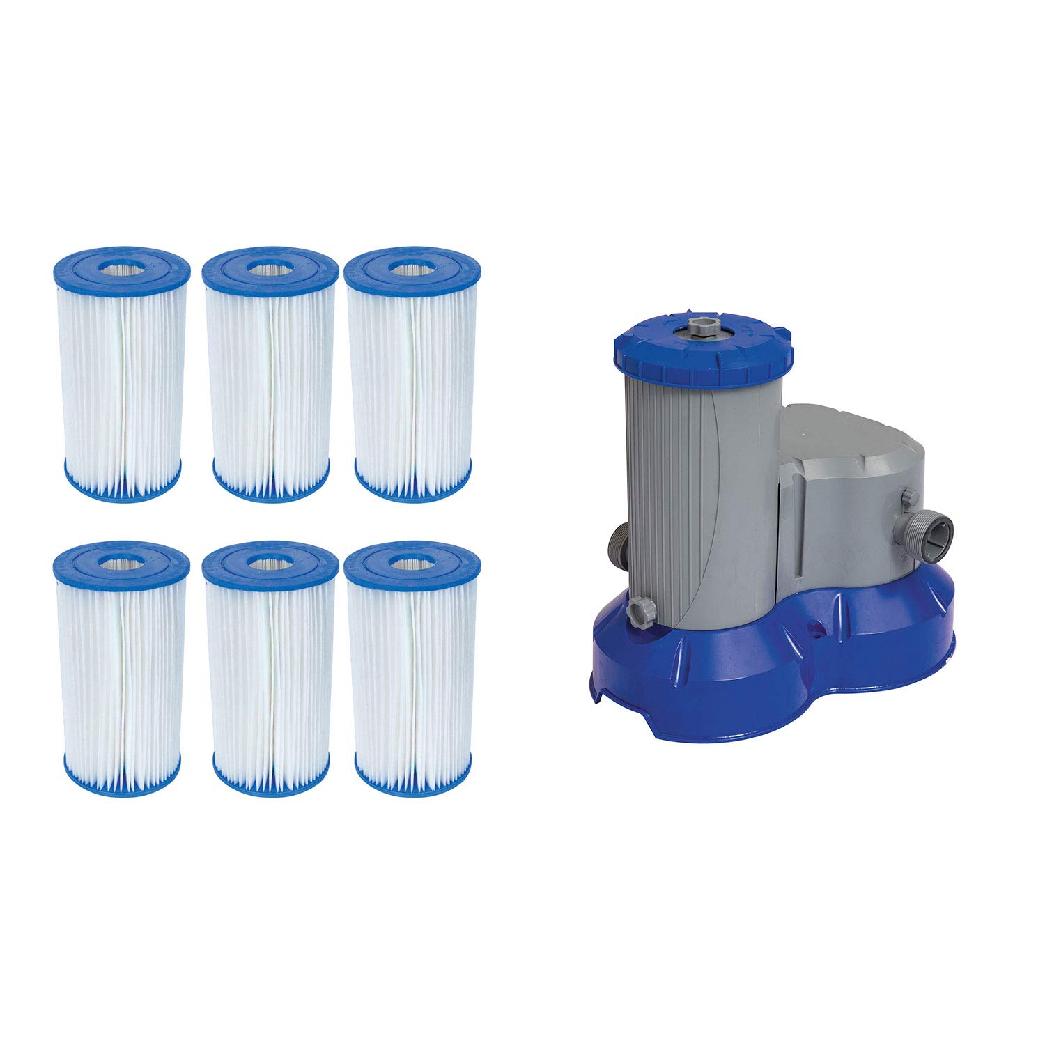 Bestway Above Ground Pool Filter Replacement Cartridges (6-Pack) - Compatible with Bestway Pool Filter Pumps | Perfect for Summer Swimming Pool Maintenance & Water Filtration