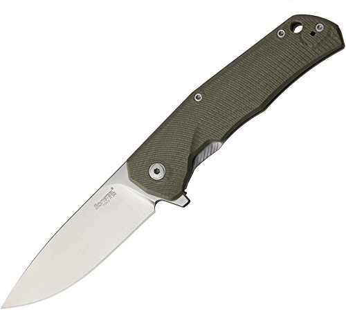 Lion Steel LSTTREGGR TRE G-10 Framelock Folding Knife - Green Tactical EDC for Outdoor Camping, Hiking & Survival