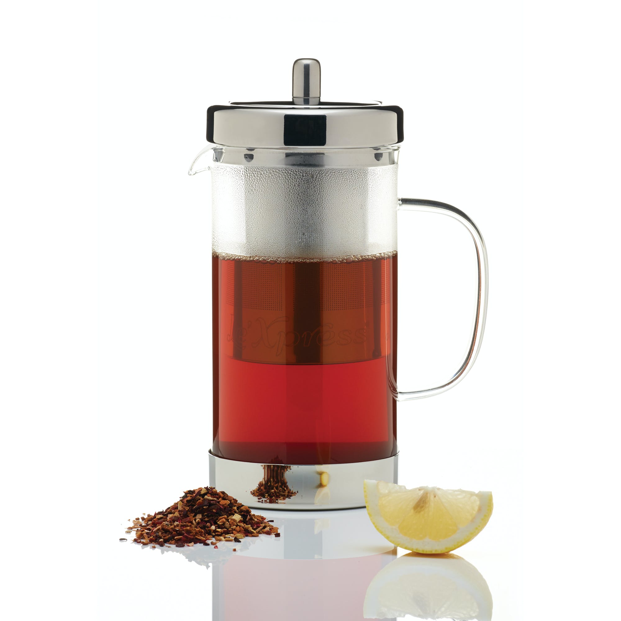 Premium Stainless Steel & Glass Tea Infuser Pot - 1L (6 Cup) Capacity - Ideal for Loose Leaf Tea Brewing at Home or Office