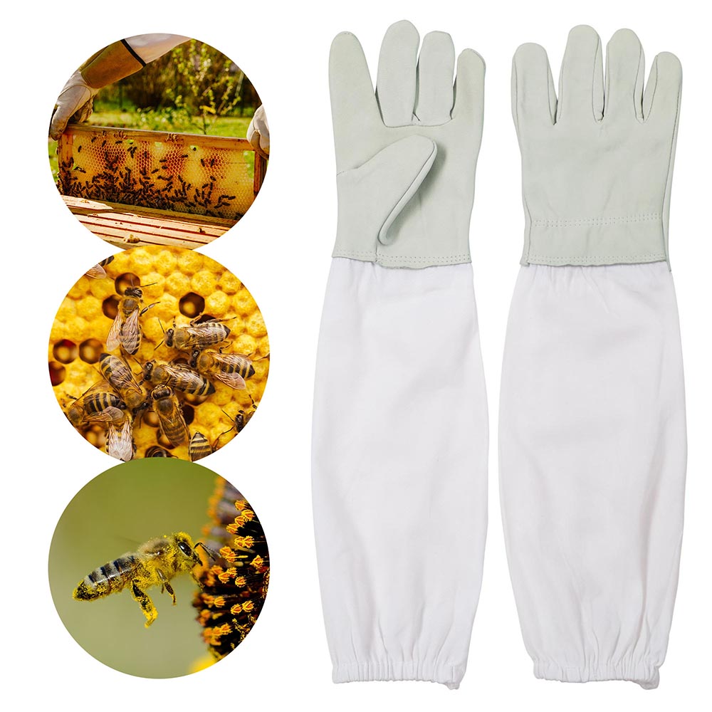 TheLAShop XL Beekeeping Gloves - Premium Goatskin Protective Gloves with Long Sleeves for Beekeepers & Honey Harvesting | Ideal for Apiary Work, Hive Inspection & Bee Handling
