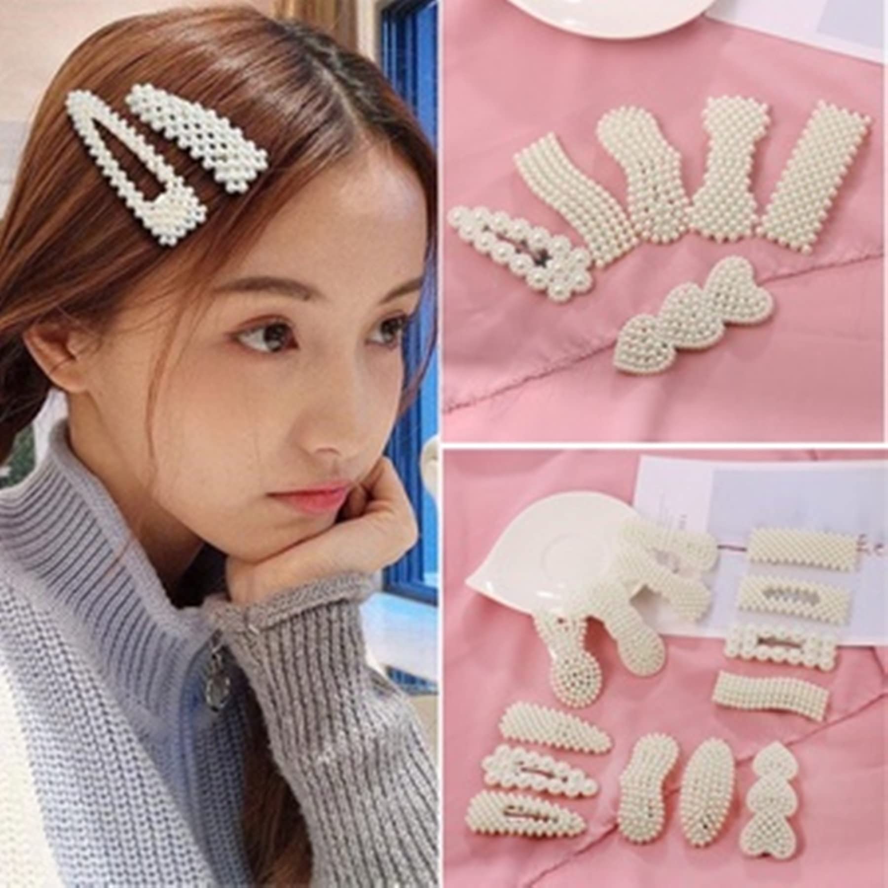 Snowpearl 10-Piece Hair Accessories Set - Satin Scrunchies, Golden Hair Clips, Pearl Hair Clips & Hair Claws for Women & Girls | Perfect for School, Work, Parties & Everyday Styling