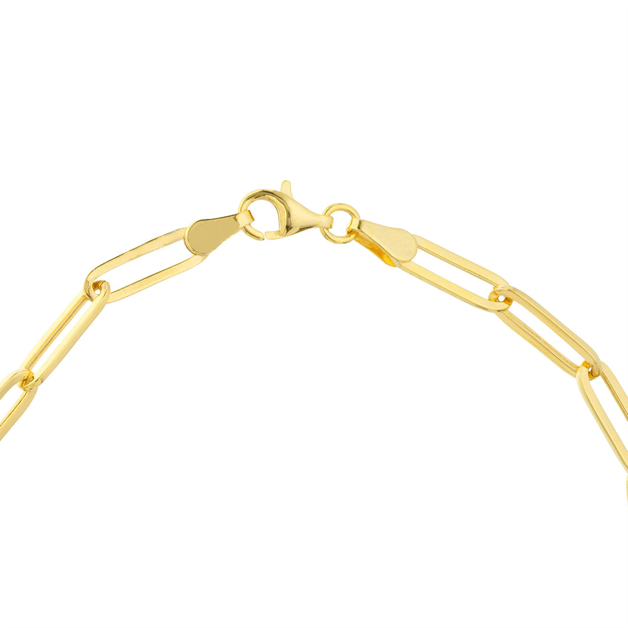 14K Yellow Gold Diamond Bezel Paperclip Chain Bracelet for Women - Elegant Jewelry Gift for Birthday, Anniversary & Special Occasions