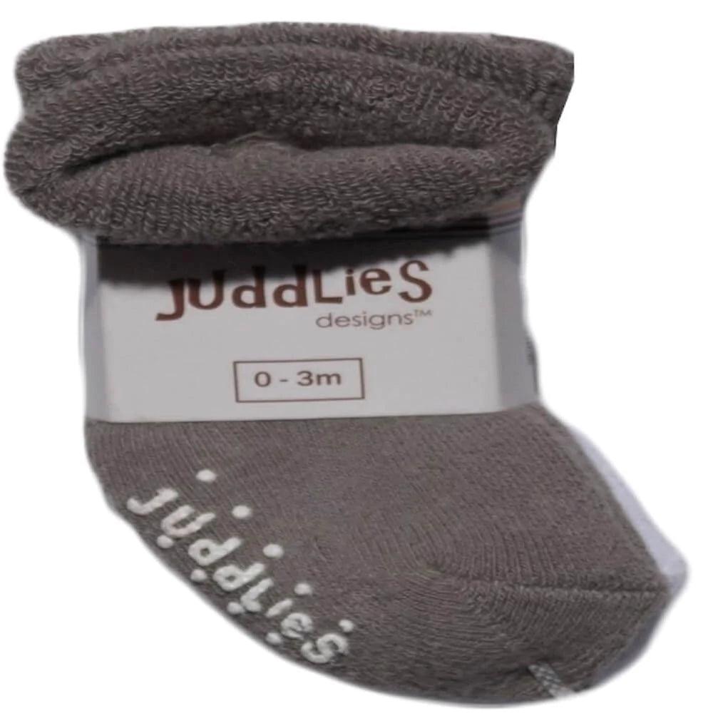 Juddlies Designs 2-Pack Baby Socks for Newborns & Infants - Soft Cotton Non-Slip Socks for Boys & Girls - Perfect for Everyday Wear, Playtime & Photo Shoots