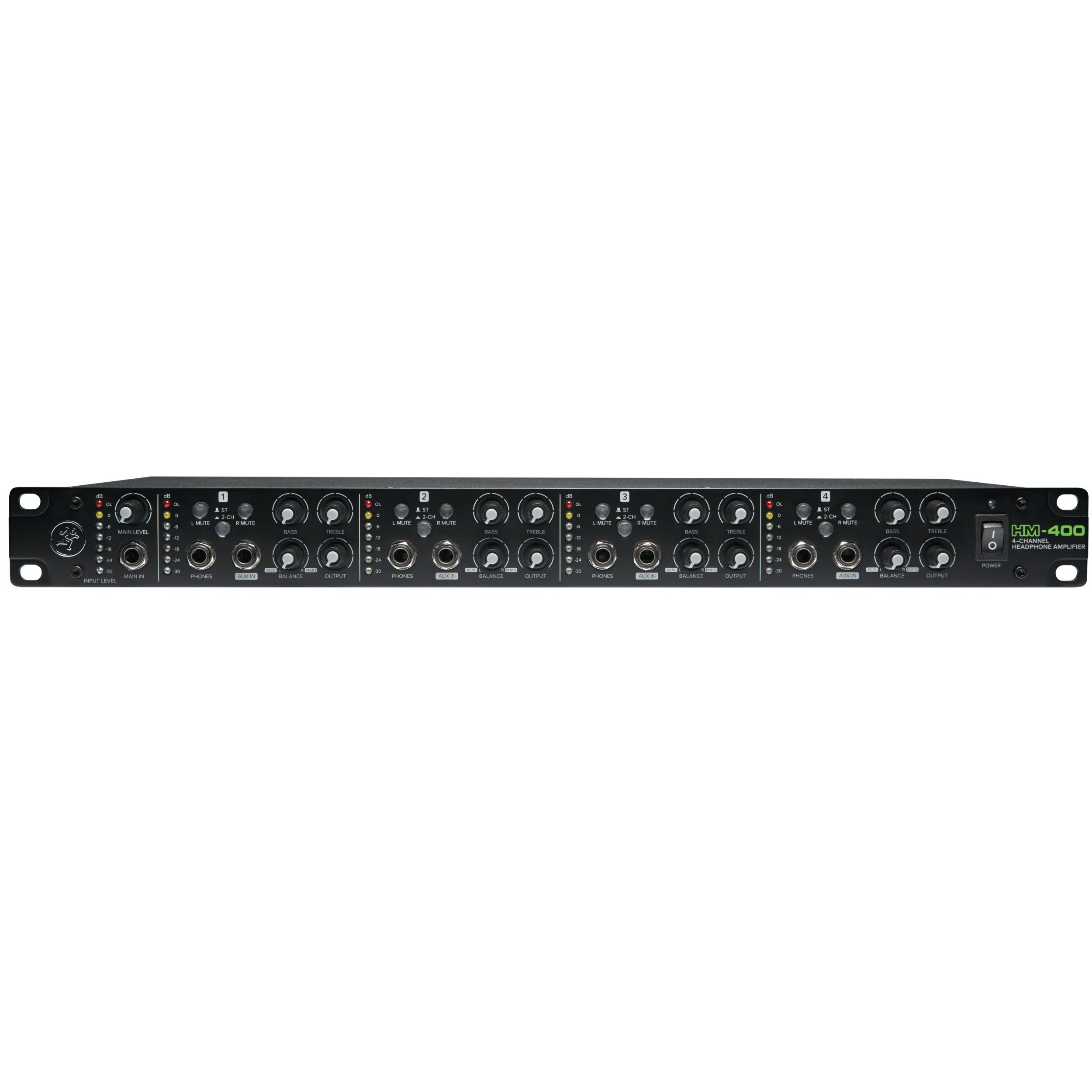 Mackie HM-400 4-Channel Professional Headphone Amplifier Rackmount - 4 x 12 Headphone Outputs for Studio Recording, Live Sound & Podcasting
