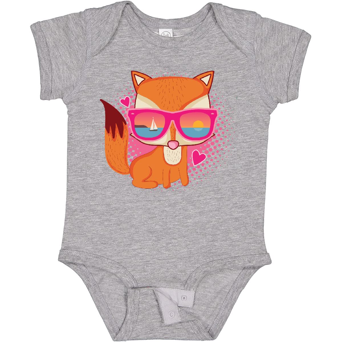 Inktastic Fox Beach Sunglasses Baby Bodysuit - Cute Animal Print Onesie for Boys & Girls - Perfect for Summer, Beach Outings & Photo Shoots