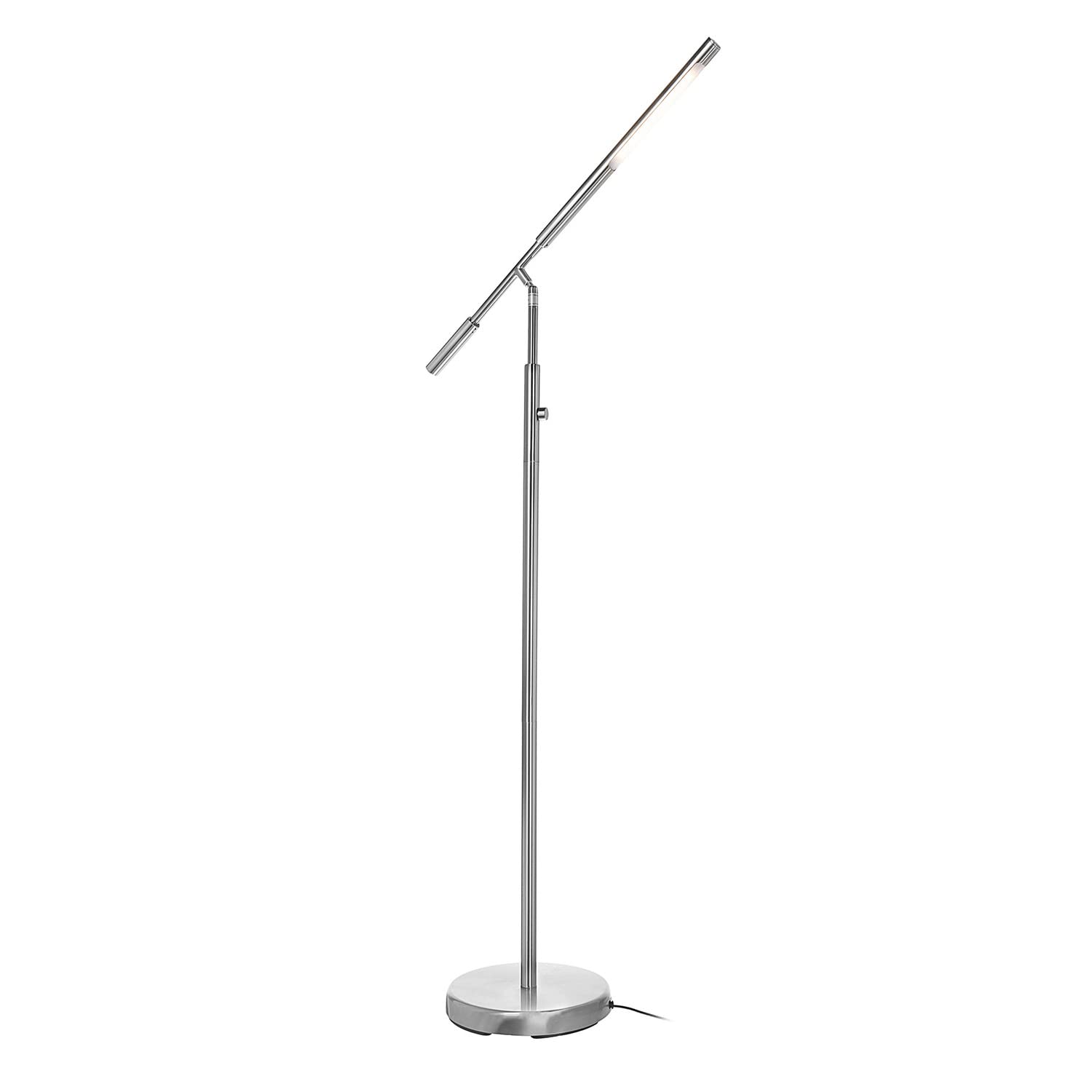 Lite Source LED Floor Lamp - Brushed Nickel Finish, 7W SMD LED Lighting for Living Room, Bedroom & Office - Modern Home Decor & Ambient Lighting Solution