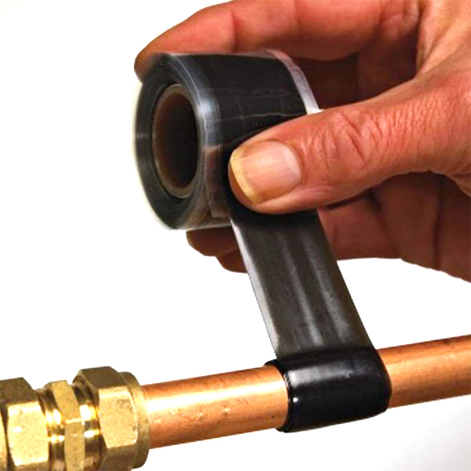 Self-Fusing Silicone Tape - Waterproof, Stretchable Electrical Wire Wrap & Emergency Pipe Repair Tape (2.5cm x 300cm, Black) - Ideal for Plumbing, Automotive, Marine and DIY Home Repairs