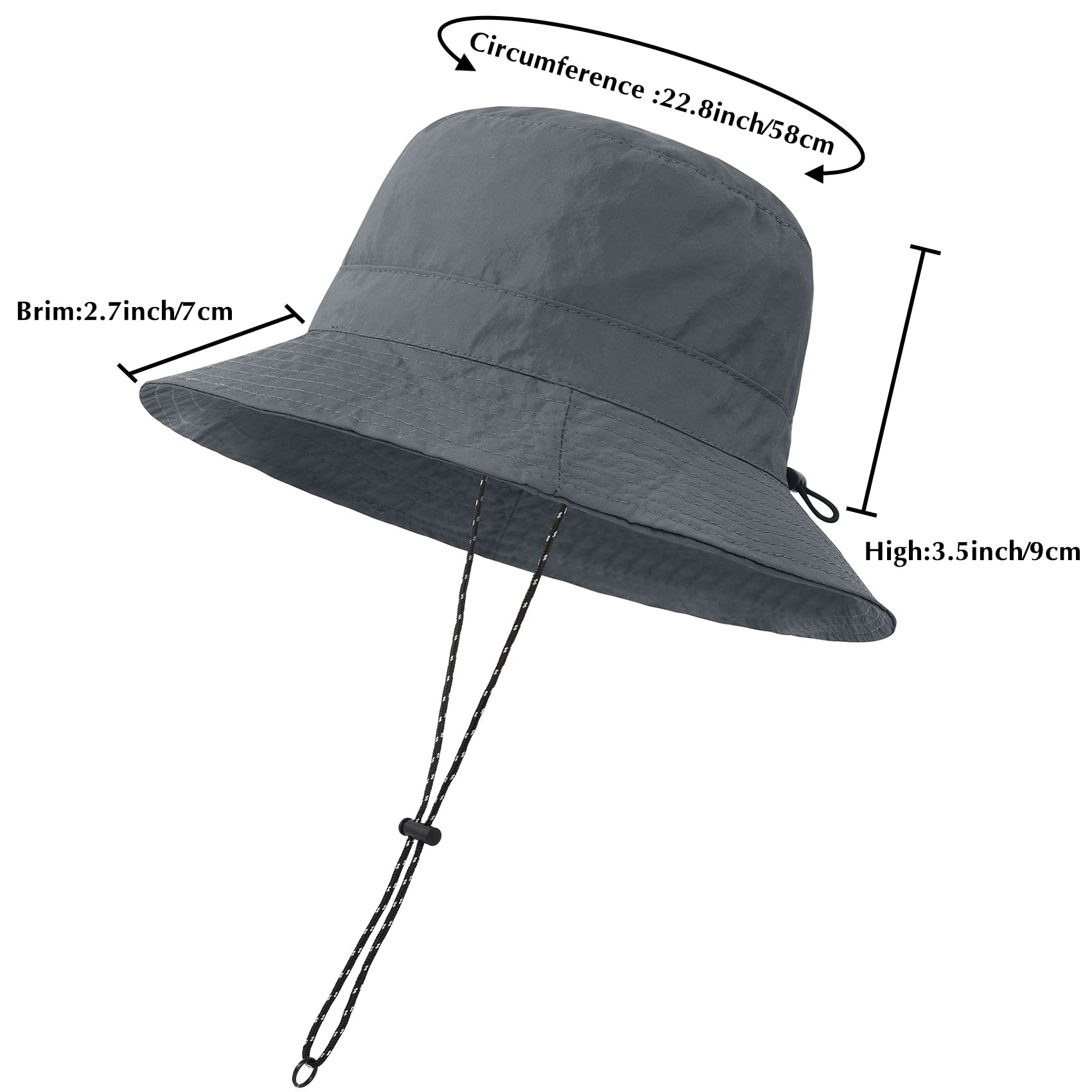 Durio Men's Waterproof Bucket Hat - Packable Sun Hat for Summer, Beach & Outdoor Travel - Perfect for Hiking, Fishing, and Vacation