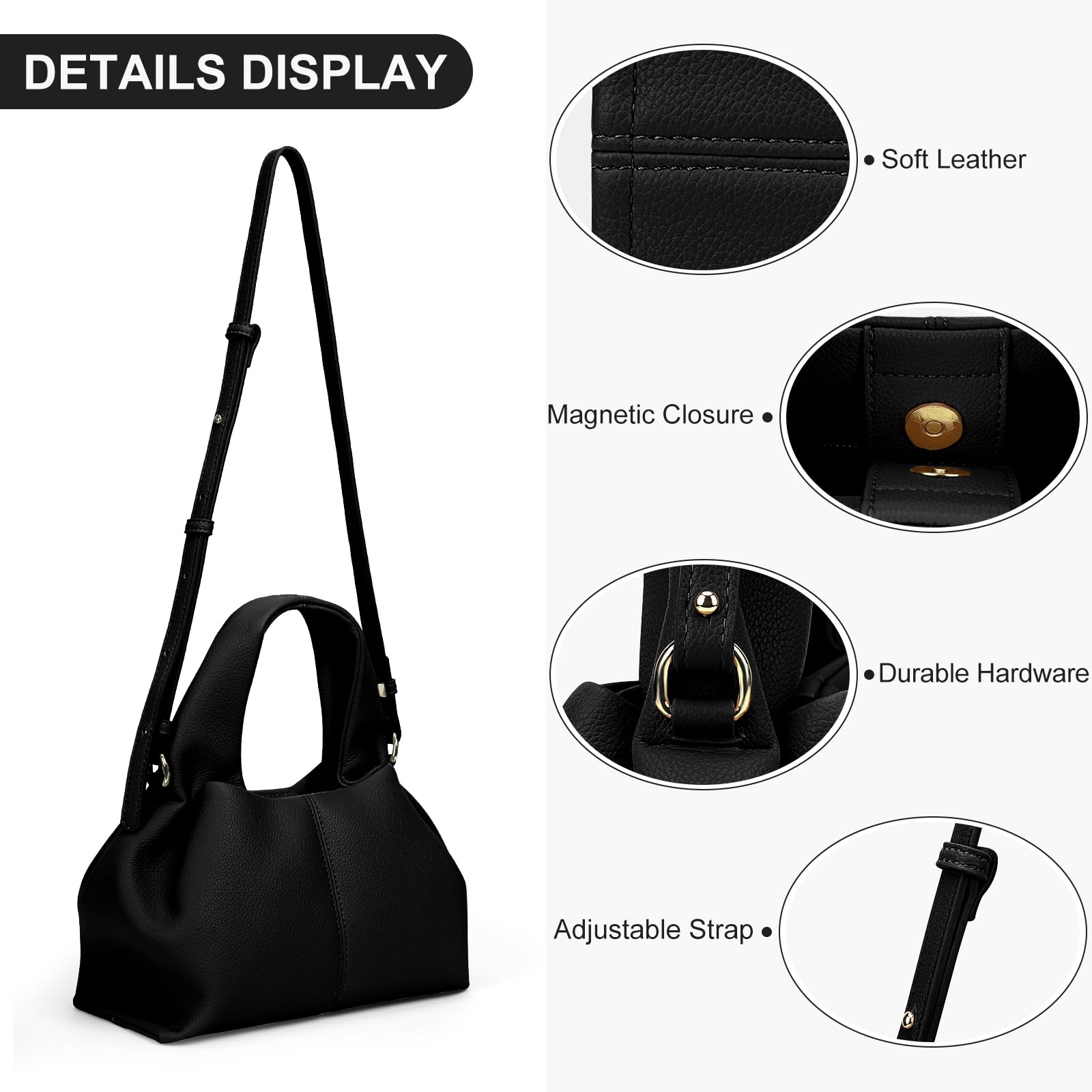 Stylish Women's Crossbody Shoulder Bag - Fashionable Dumpling Cloud Satchel Purse for Everyday Use, Work, and Travel