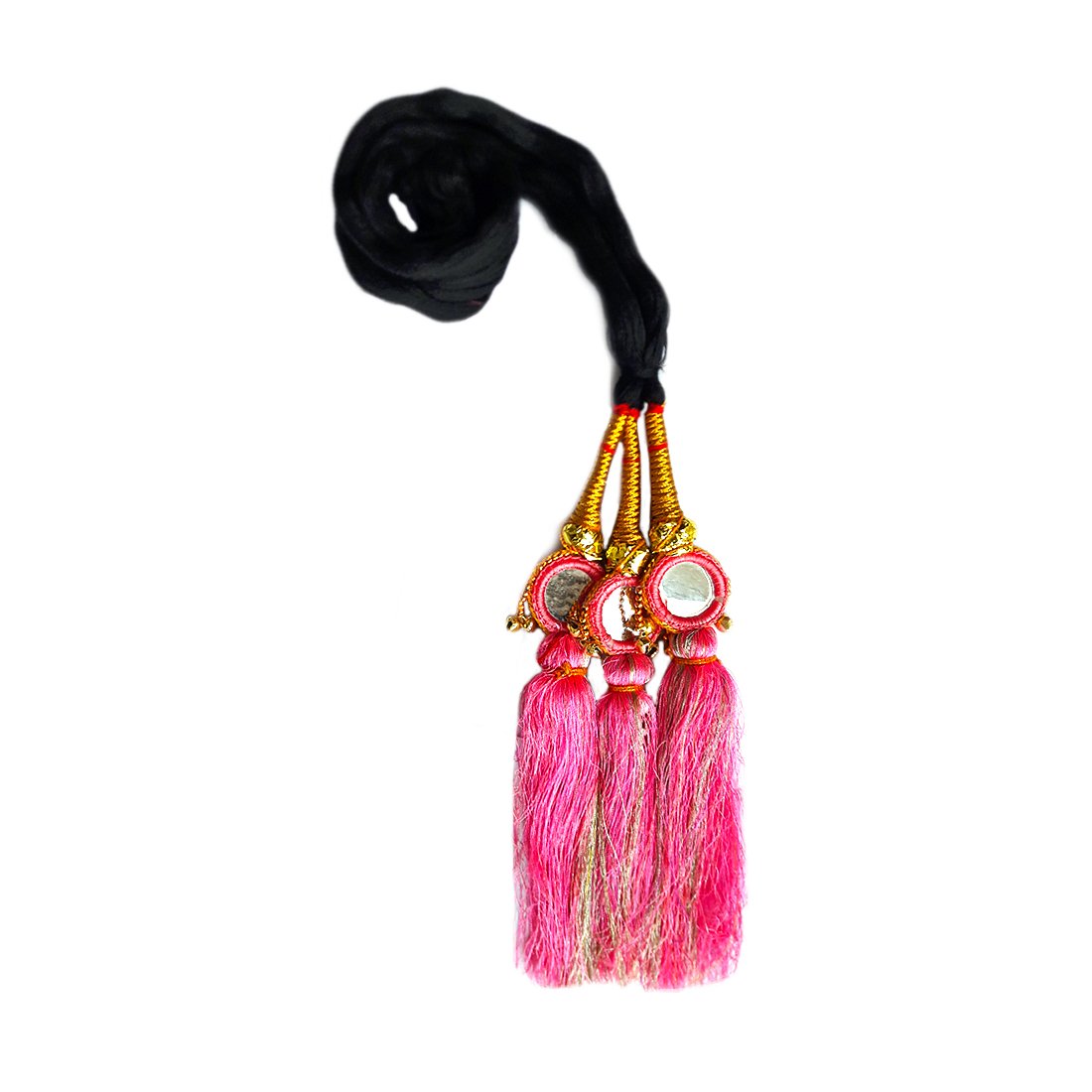 Punjabi Paranda/Parandi - Braid Tassel Hair Accessories for Women & Girls | Wedding Hair Extensions | Pink Hair Decor for Special Occasions & Daily Styling