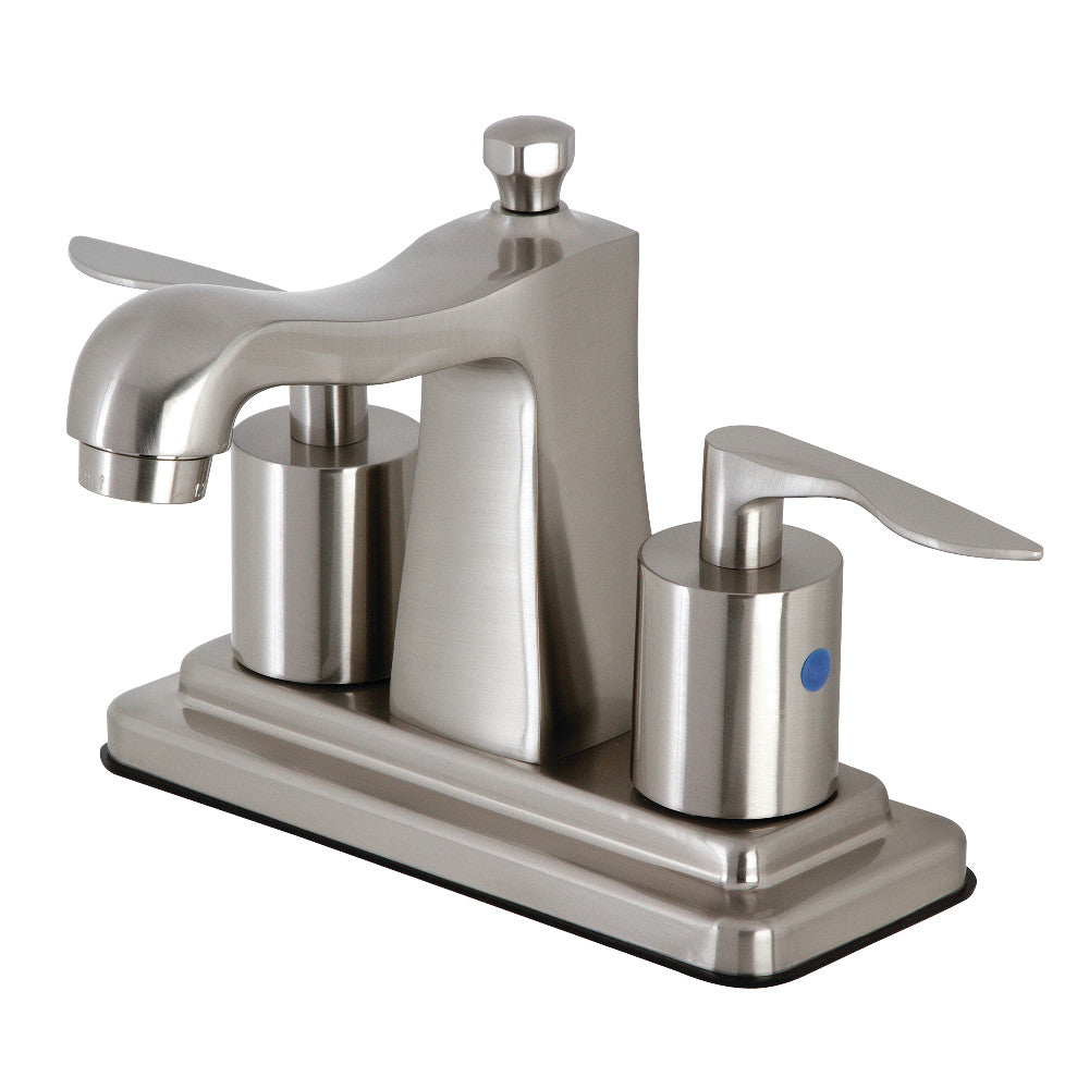Kingston Brass FB4641SVL Serena 4 Inch Centerset Bathroom Faucet with Pop-Up Drain - Chrome Finish for Vanity Sink - Perfect for Modern Bathroom Renovation and Home Upgrade