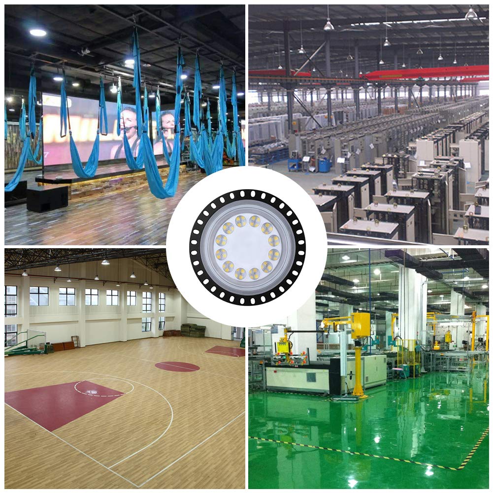 CHUNNUAN UFO LED High Bay Light 50W 5000LM 6500K Daylight - Super Bright Waterproof Industrial Lighting for Factory, Warehouse, Workshop - Energy Efficient & Durable LED Shop Light for Commercial & Industrial Use