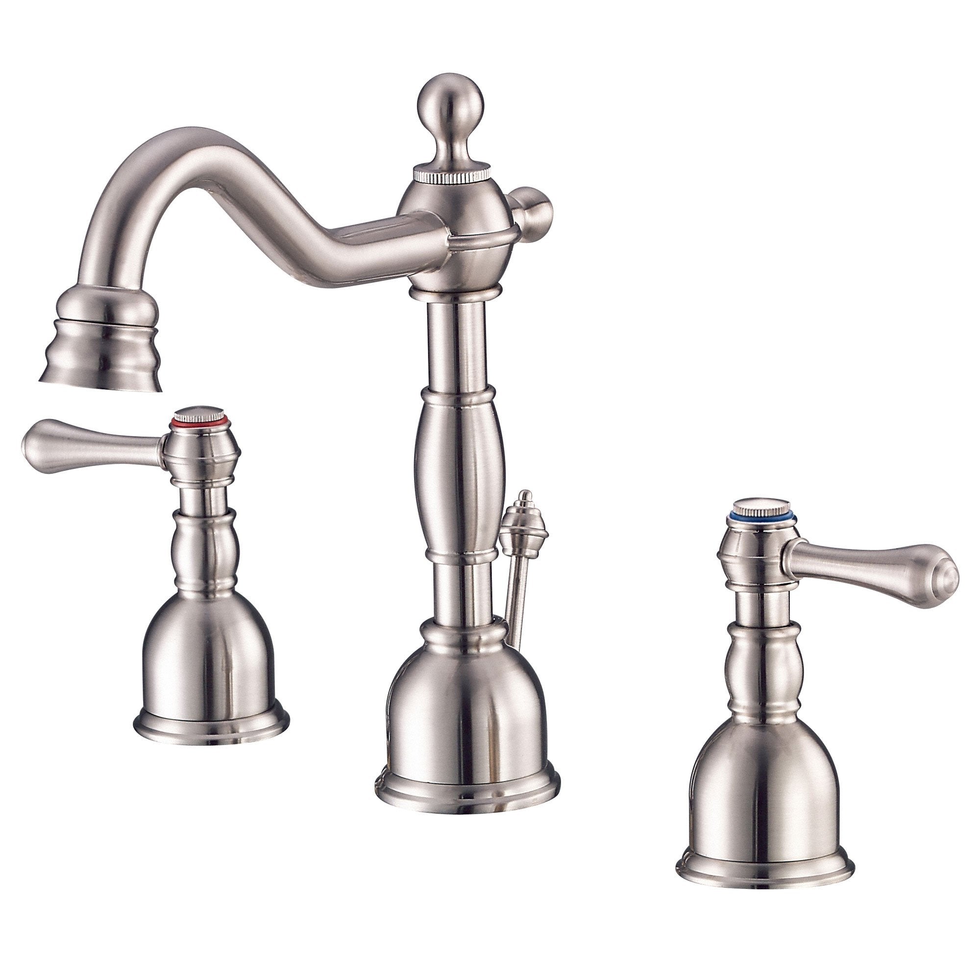 Danze Opulence Brushed Nickel Traditional Mini Widespread Bathroom Sink Faucet - Elegant Water Tap for Bathroom Vanity, Perfect for Modern Home Decor & Small Space Installation