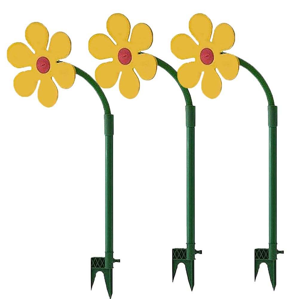 3Pcs Sunflower Garden Sprinklers - 720° Rotating Crazy Dancing Water Sprinkler for Lawn, Yard & Kids Outdoor Play | Fun Watering Solution for Gardens, Backyards & Summer Activities (Yellow)