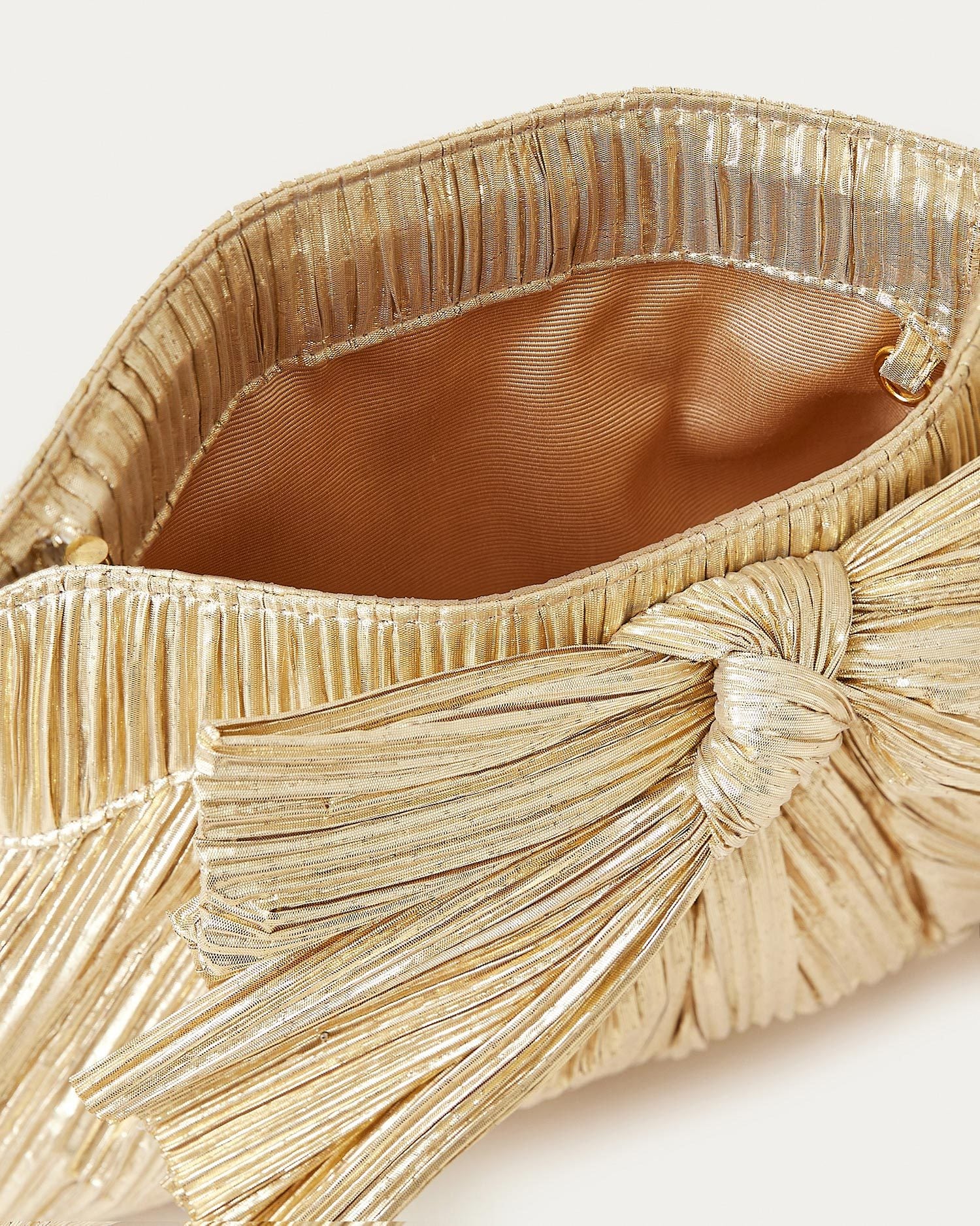 Rayne Gold Bow Clutch - Elegant Evening Bag for Women, Perfect for Weddings, Parties & Special Occasions