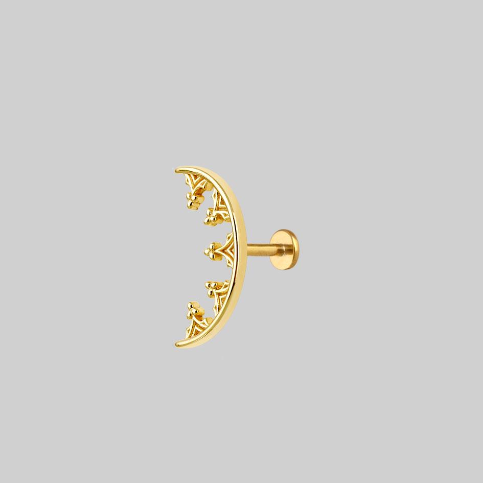 MORWENA Gothic Arch Stud Earrings - 14K Gold Plated Elegant Punk Jewelry for Women | Perfect for Parties, Concerts, and Gothic Fashion