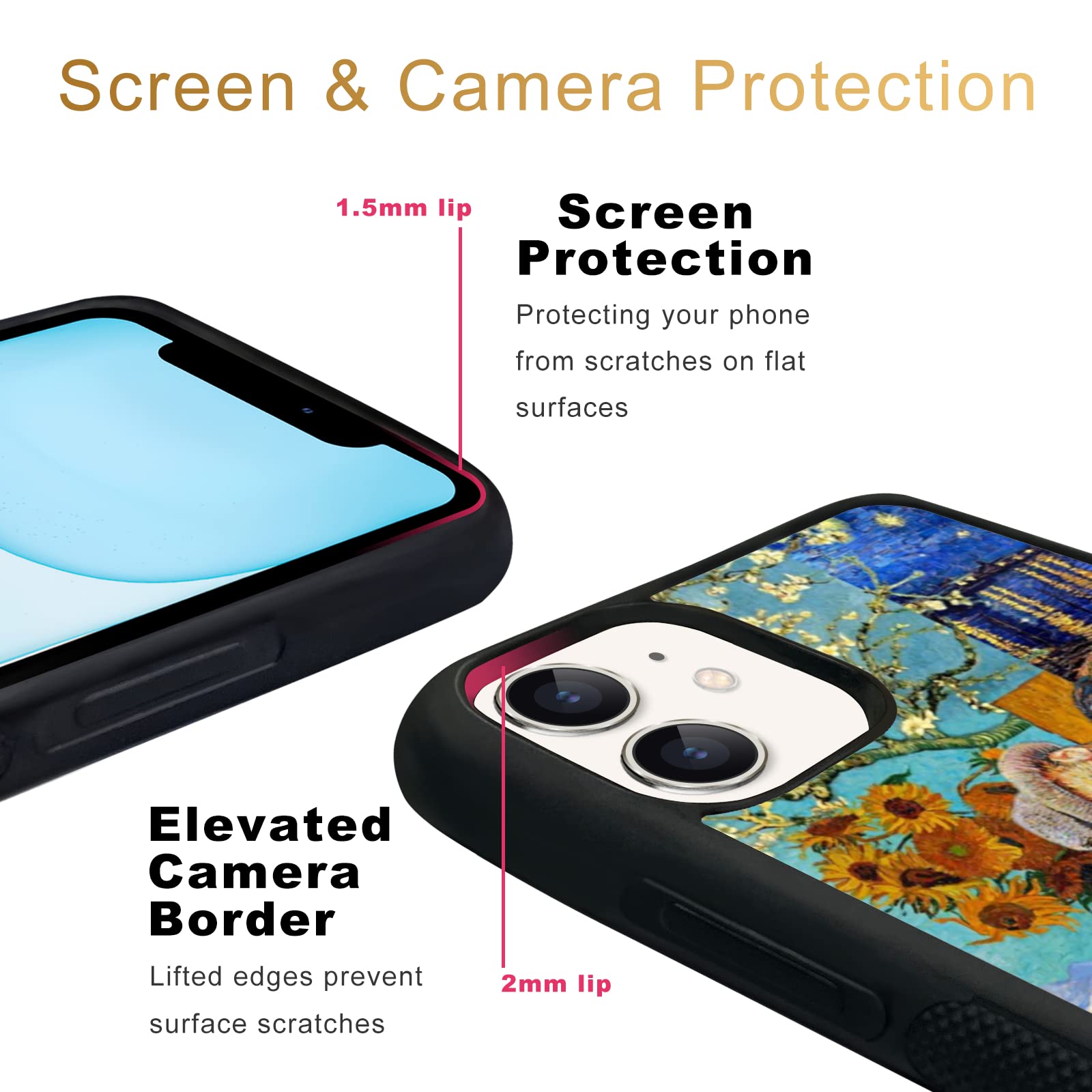 Van Gogh Starry Night Art Phone Case for iPhone 11 - Durable Protective Cover with Famous Painting Design - Perfect Gift for Art Lovers & Van Gogh Fans (Use for Daily Protection & Style Statement)