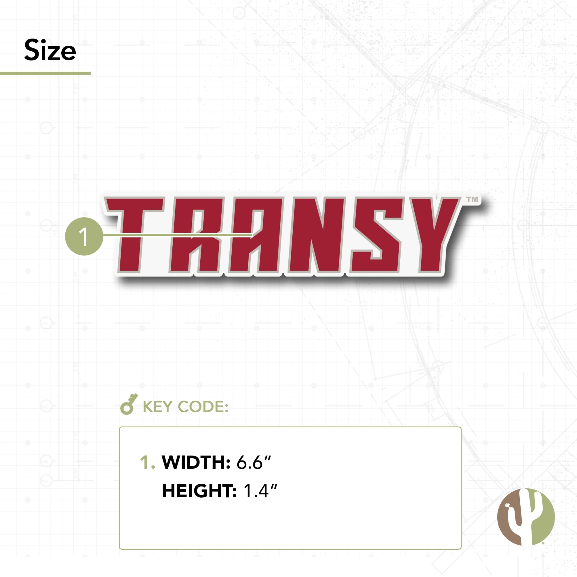 Desert Cactus Transylvania University Sticker - Waterproof Vinyl Decal for Laptop, Water Bottle, Car & Scrapbook - Perfect for College Students, Alumni & Fans (IND 00097a) - Great for Dorm Decor, School Spirit & Personalizing Belongings